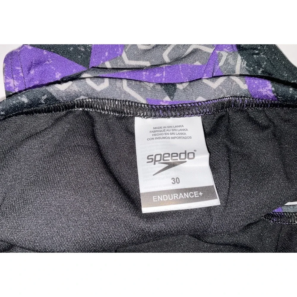 NWT Men's Speedo Endurance+ Brief Swim Trunks Ruse Blocks Purple Size 30